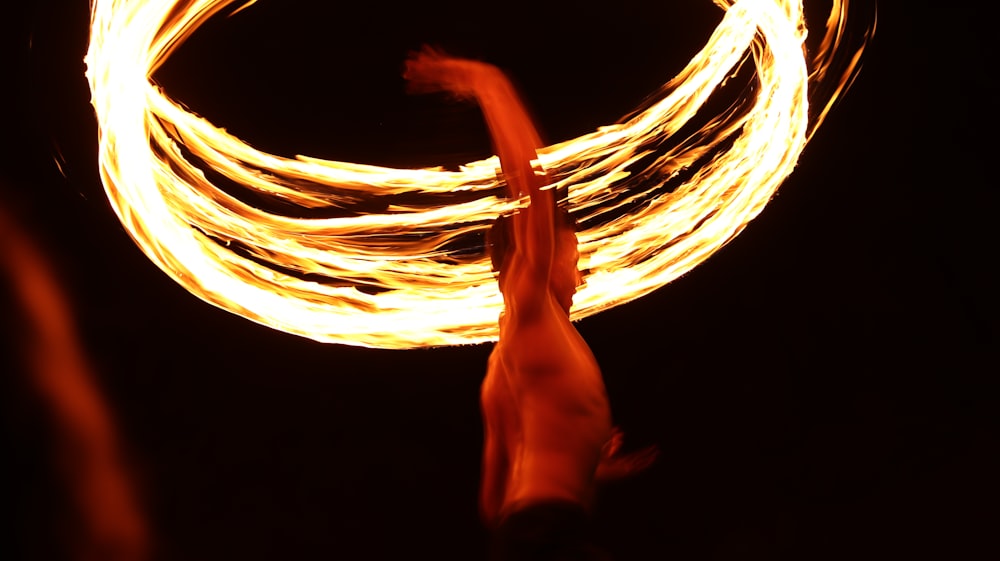 a person holding a light