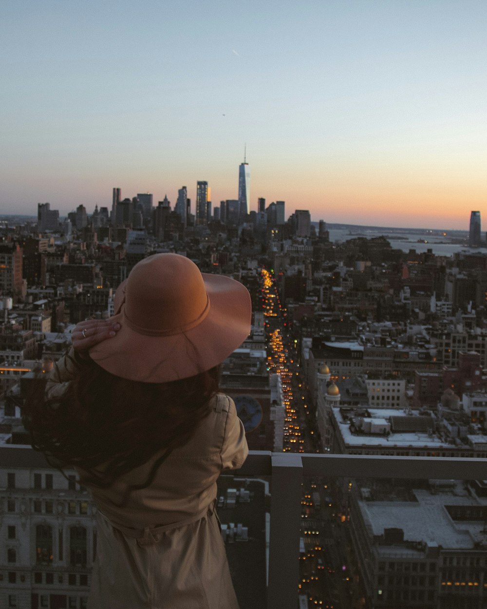 a person looking out over a city