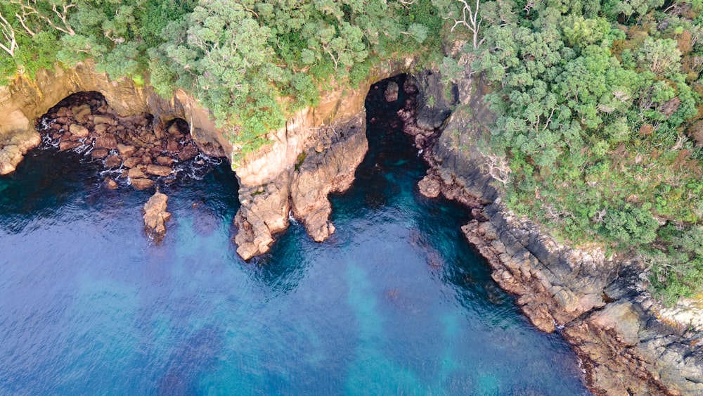 a cave in the water