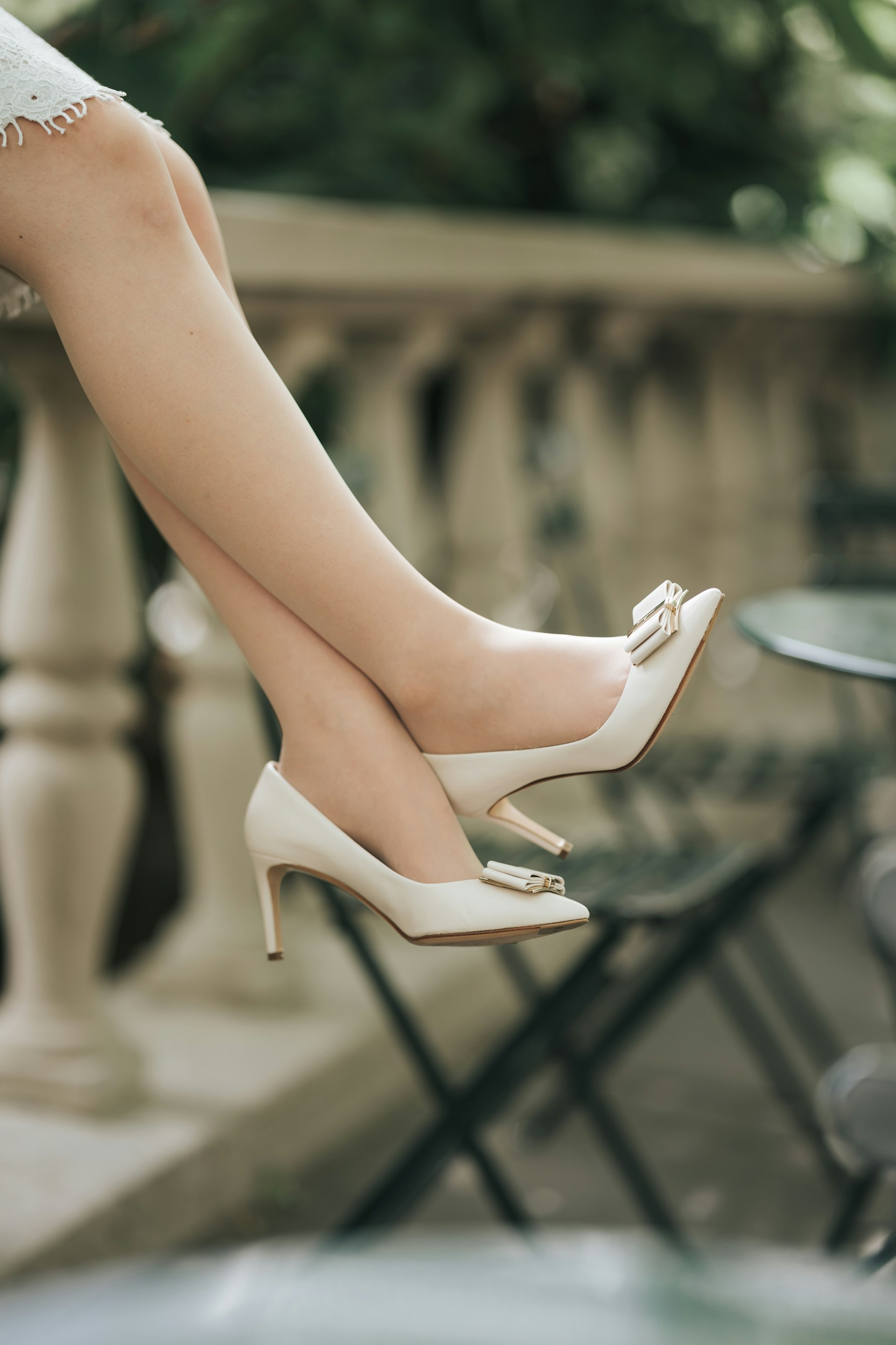 a woman wearing high heels