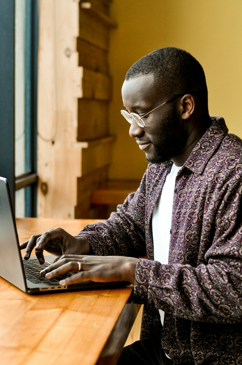 a man using a laptop