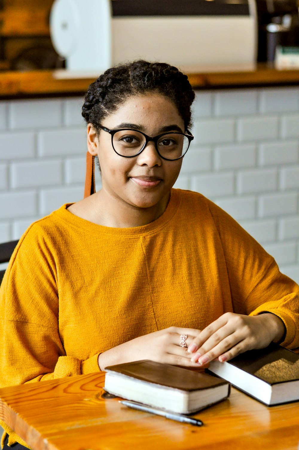 a man wearing glasses