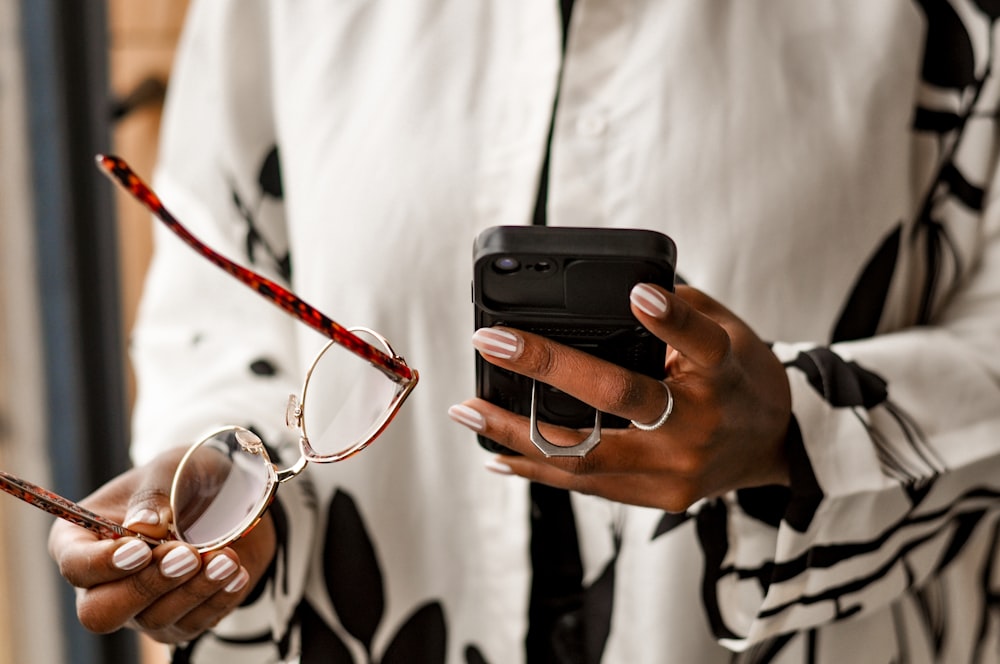 a person holding a cell phone