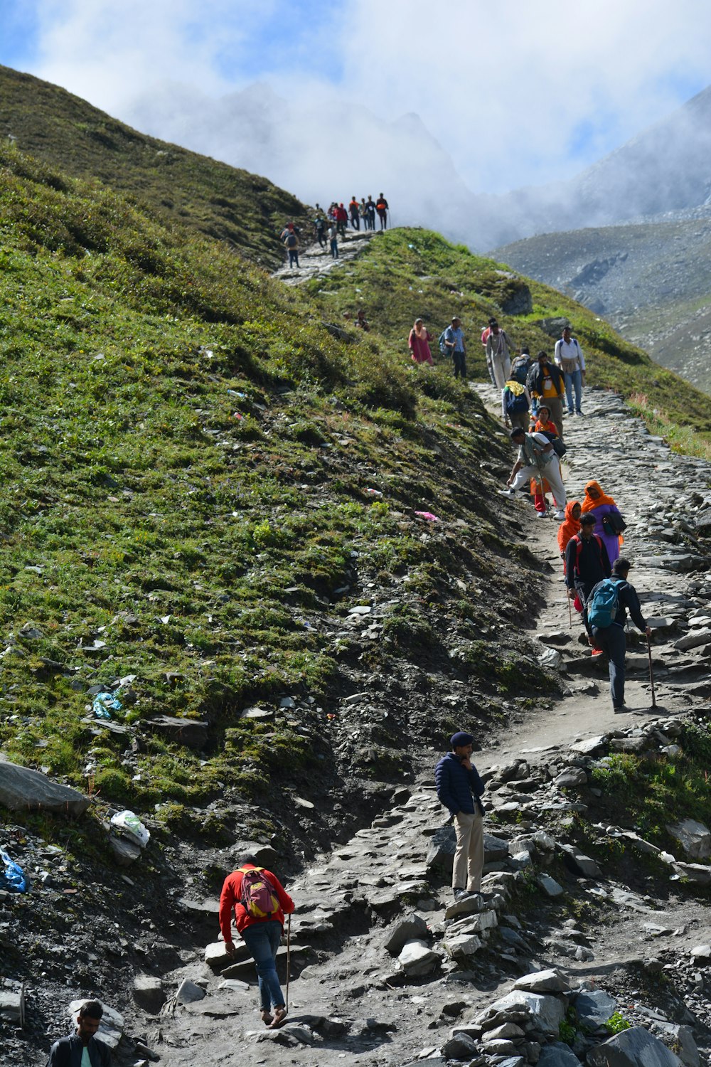 a group of people hiking