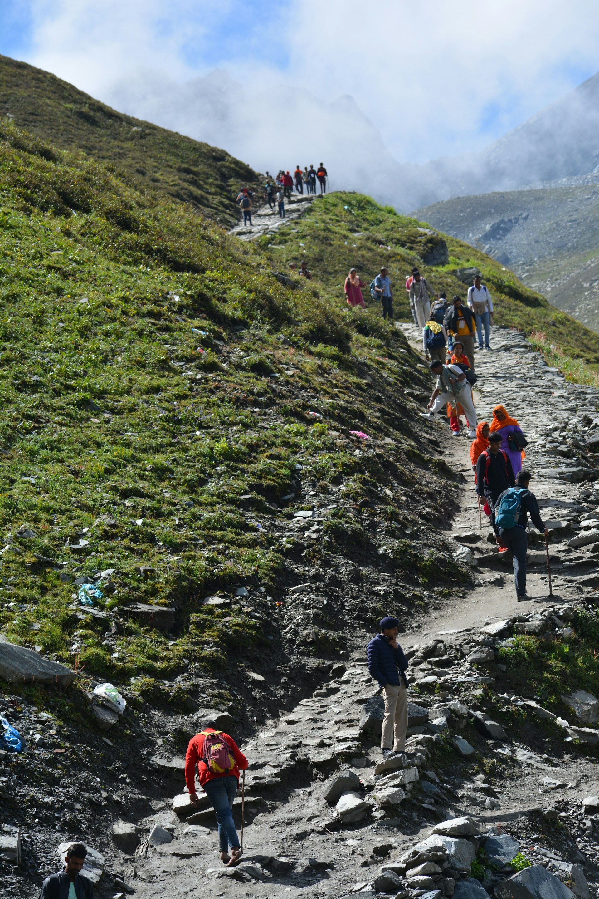 a group of people hiking