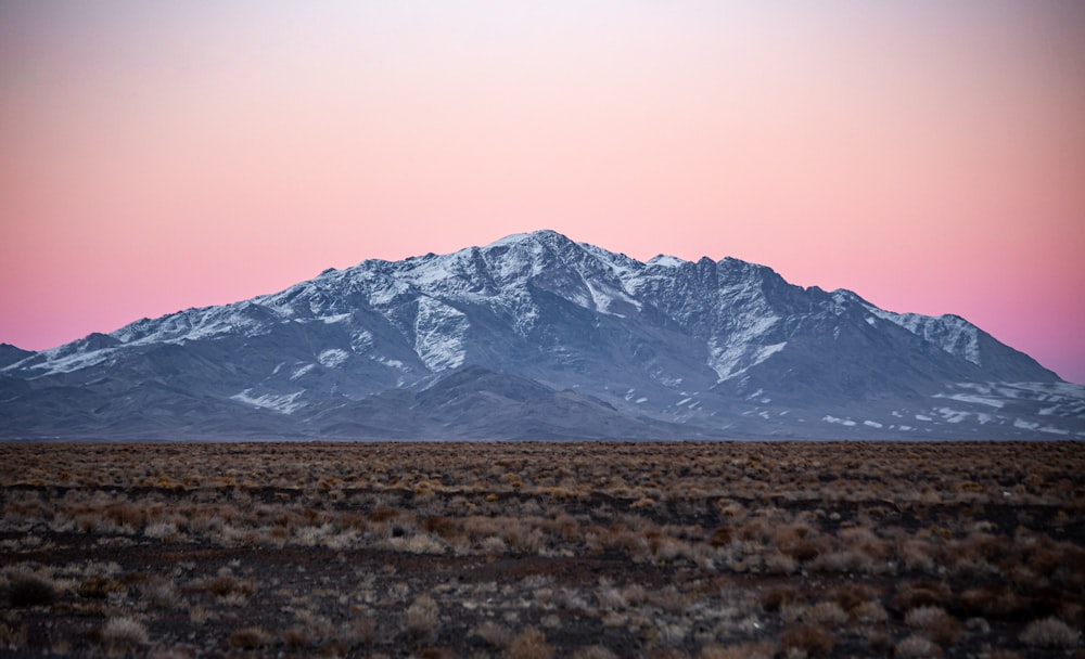 a mountain with snow