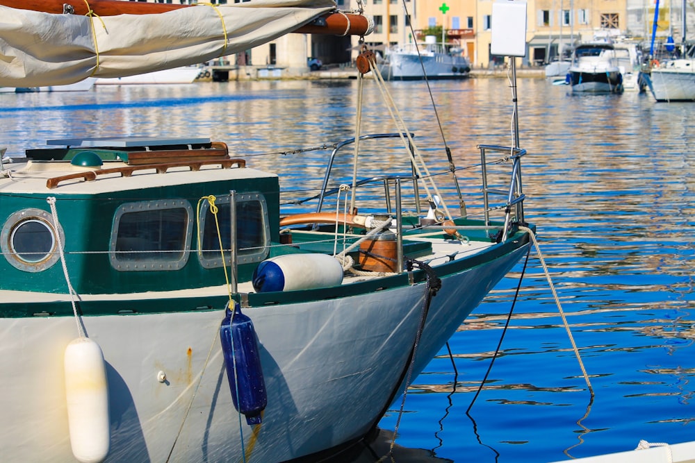 a boat tied to a dock