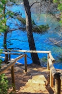 a wooden bridge over a body of water