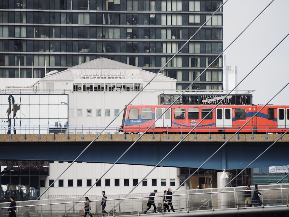 a train on a bridge