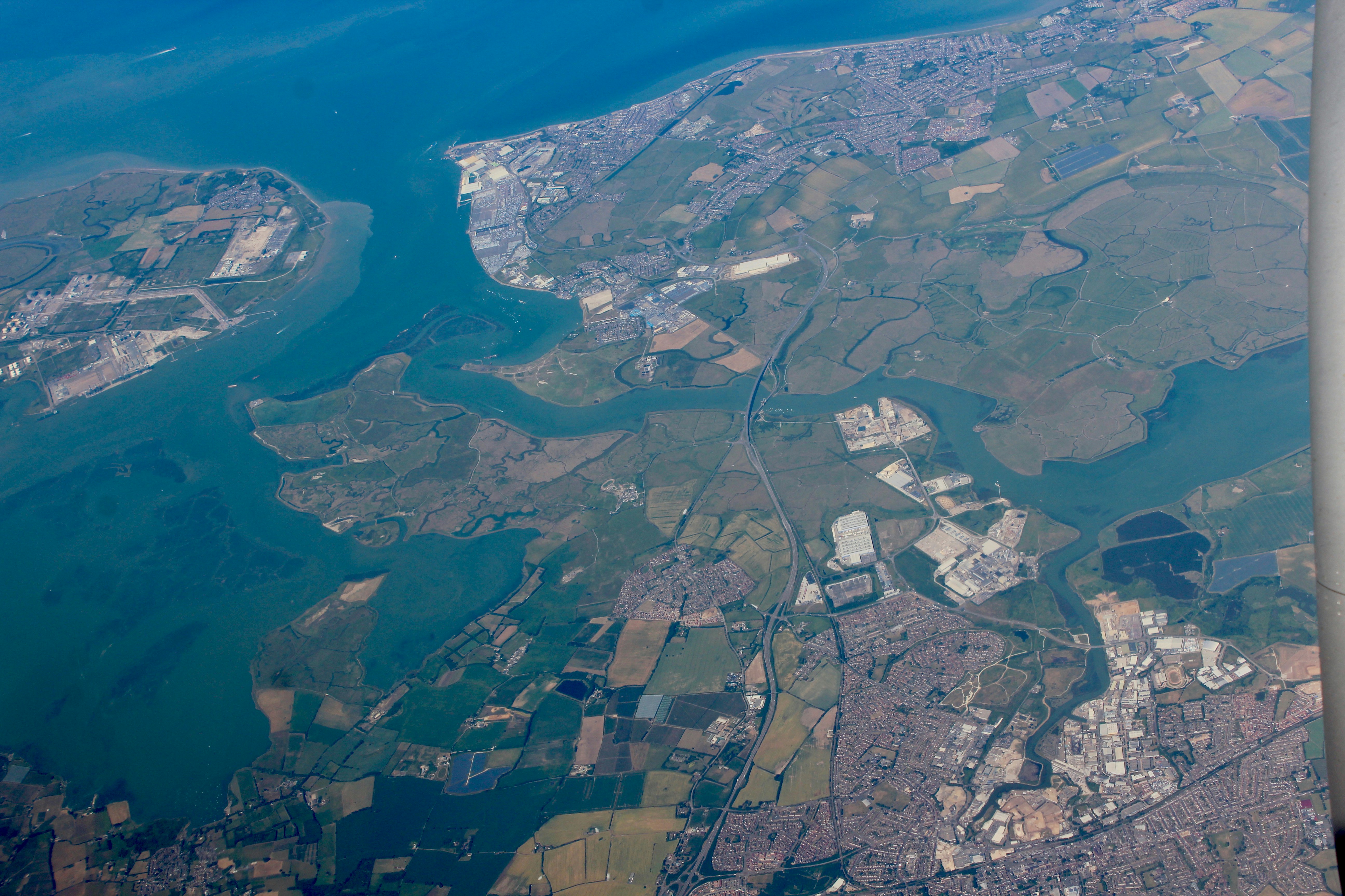 an aerial view of a city