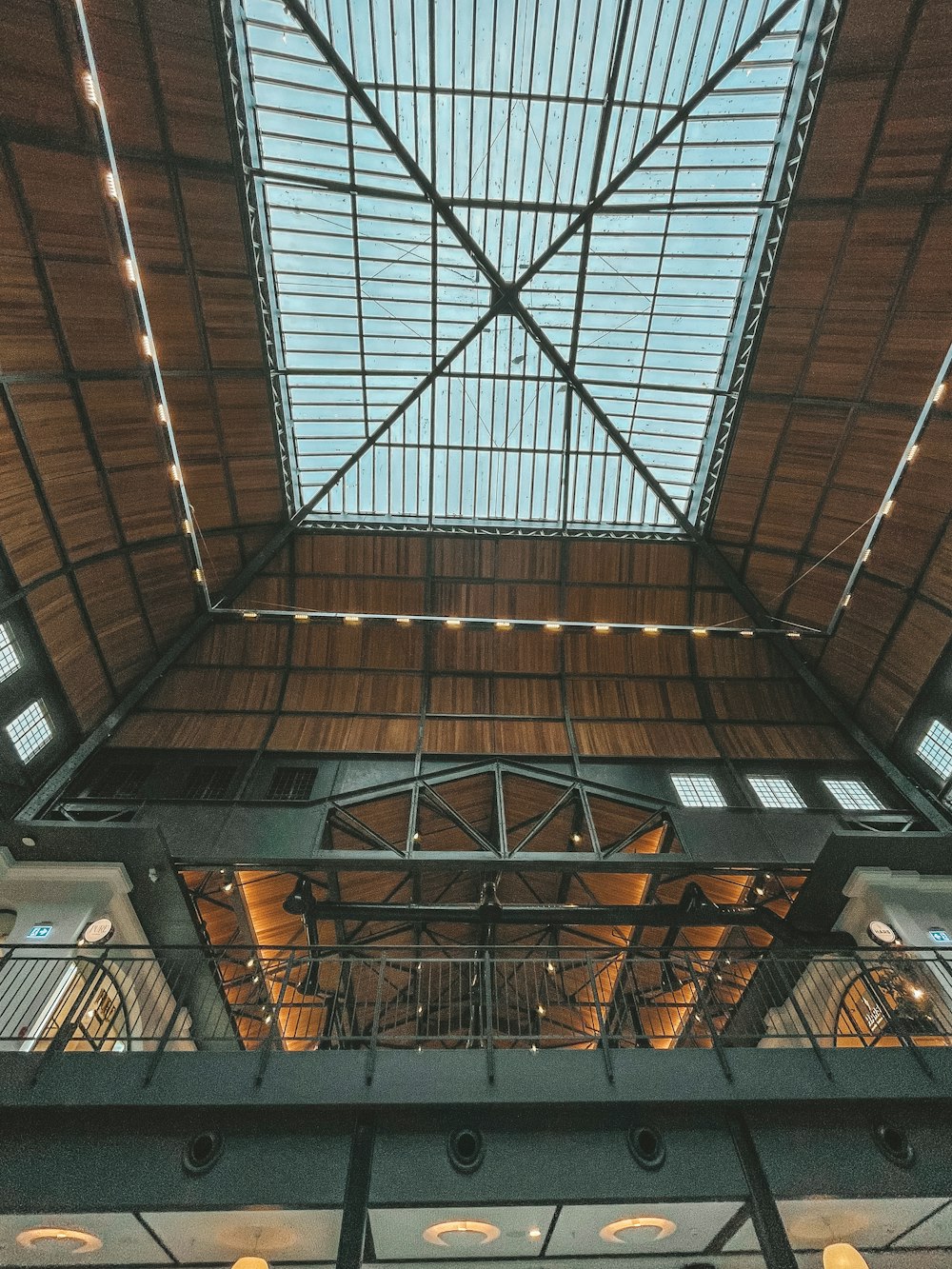 a large glass ceiling