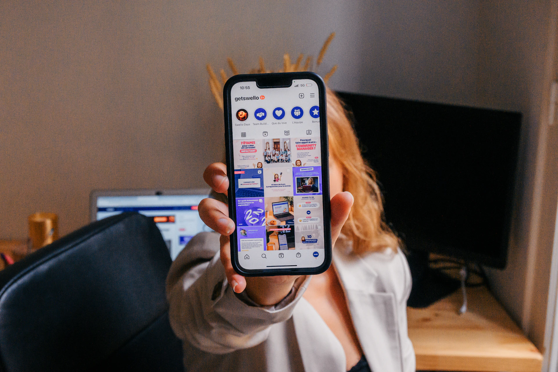 a person holding a phone