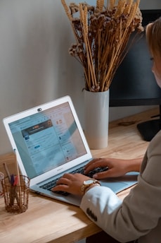 a person working on the laptop