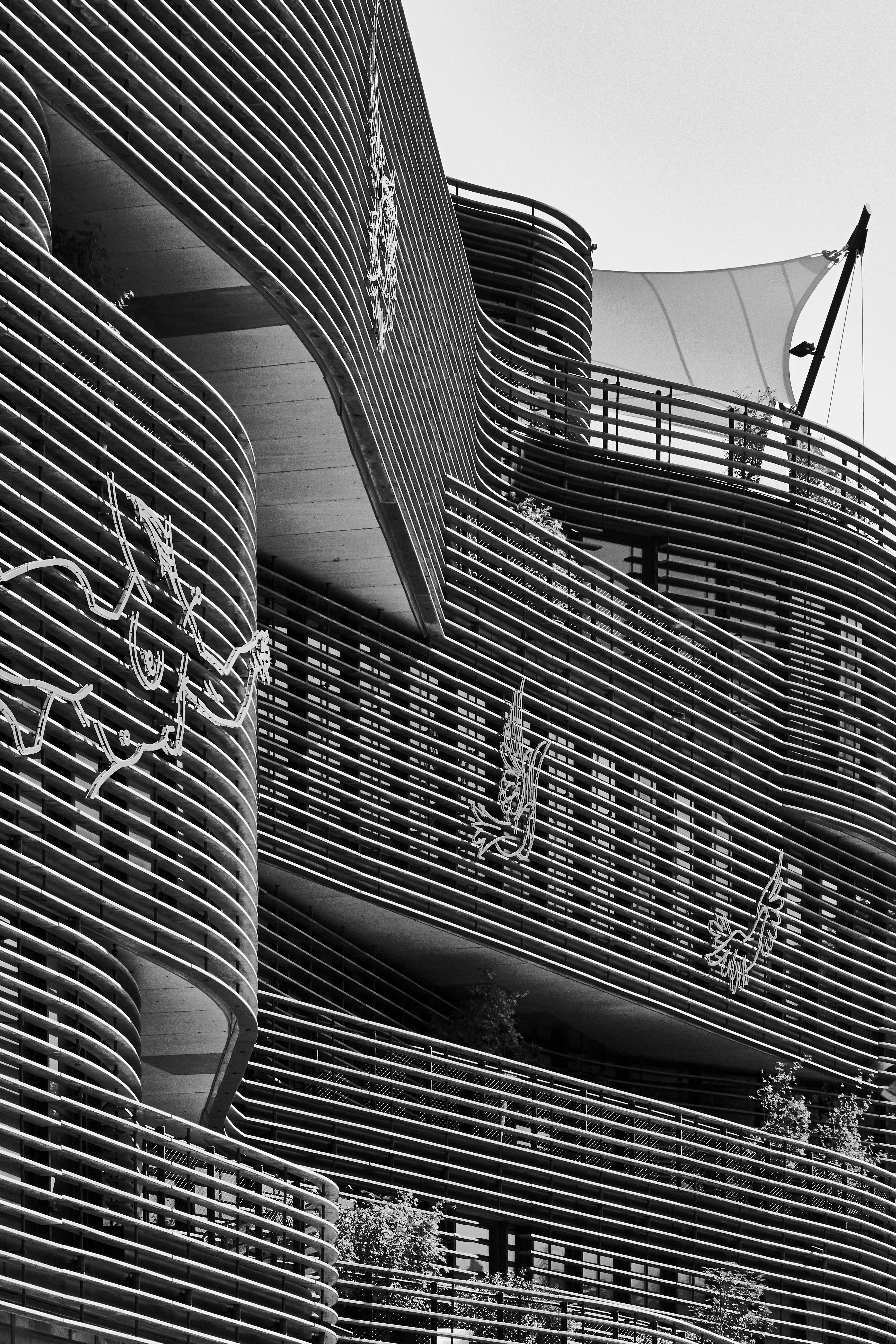 a building with a flag