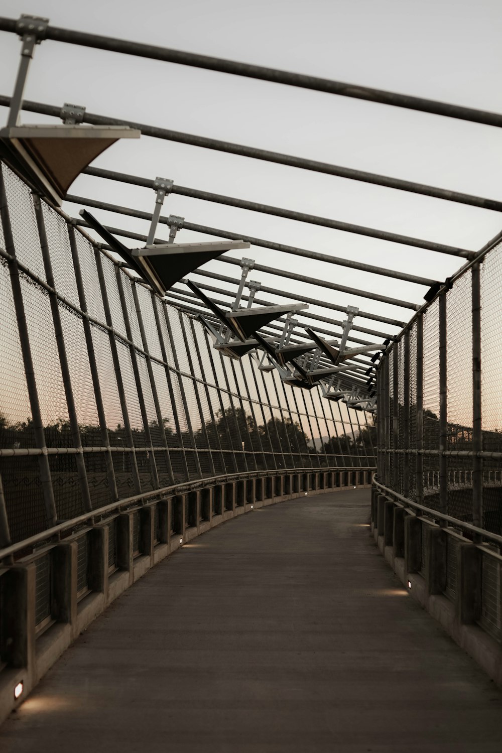 a bridge with a metal frame