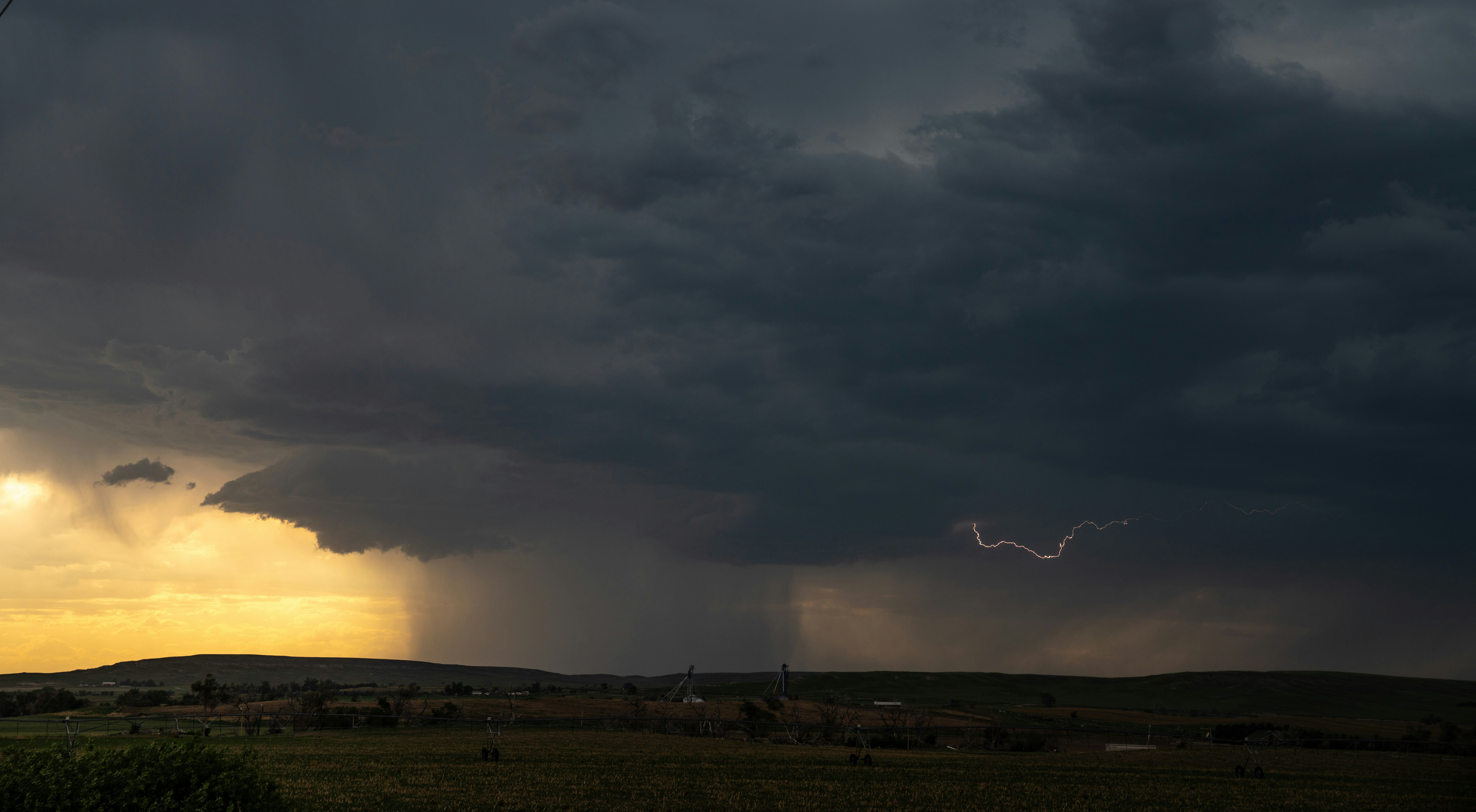 une grosse tornade dans un champ