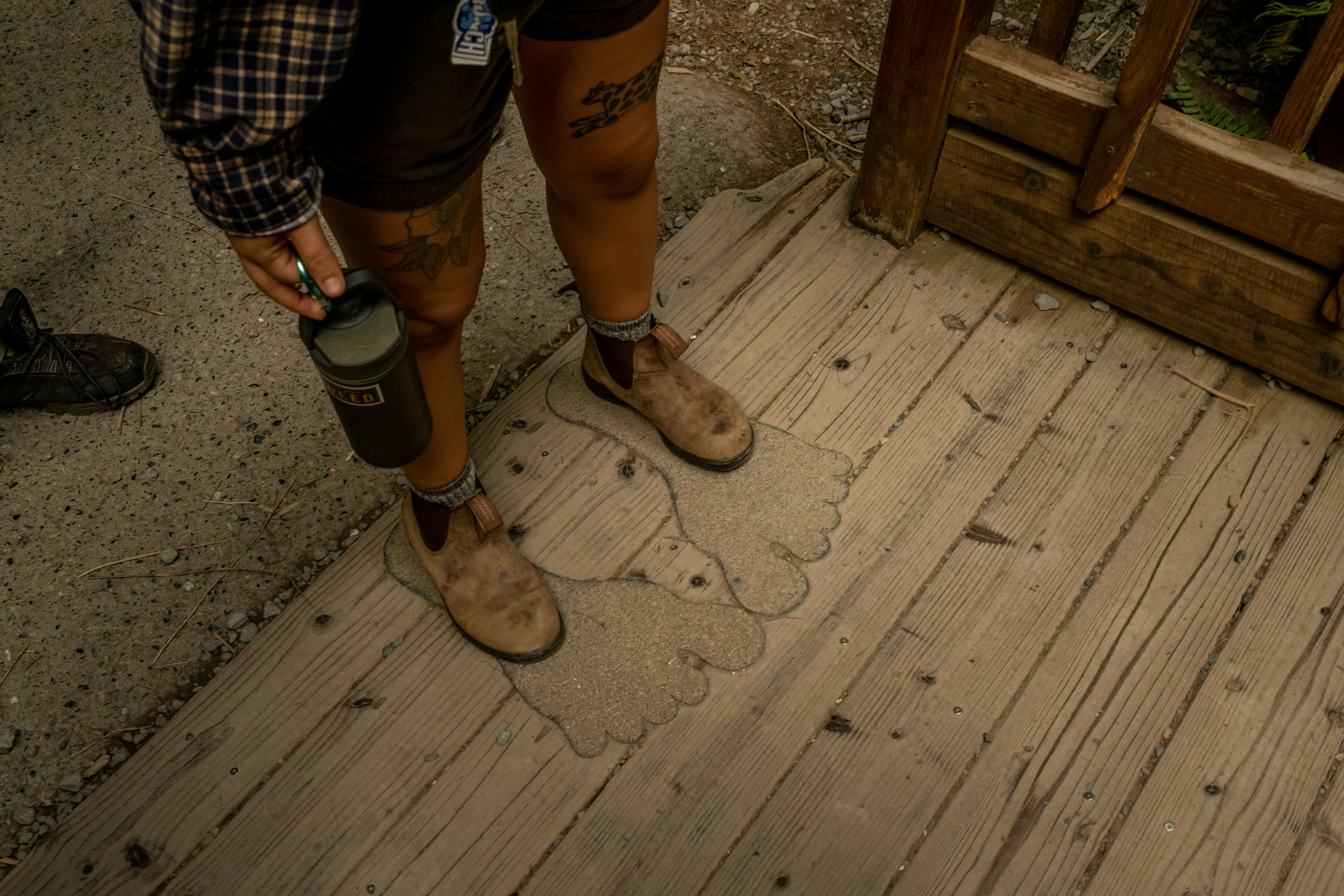 a person holding a camera