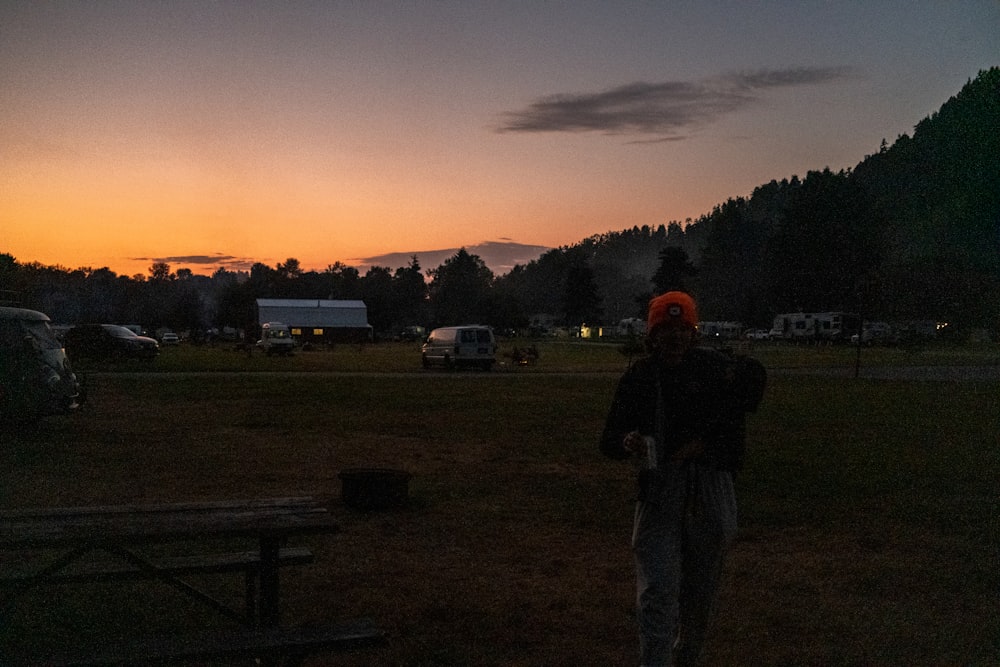 a person standing in a field