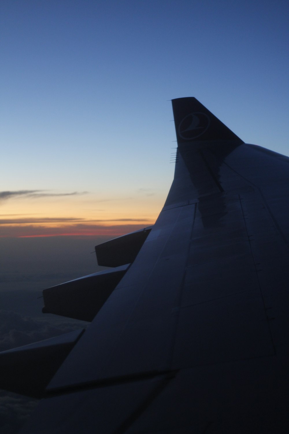 the wing of an airplane