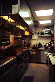 a kitchen with stainless steel appliances