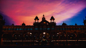 Majestic sunset lighting up the grand palaces of Rajasthan with golden hues