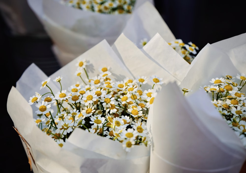 a white flower bouquet