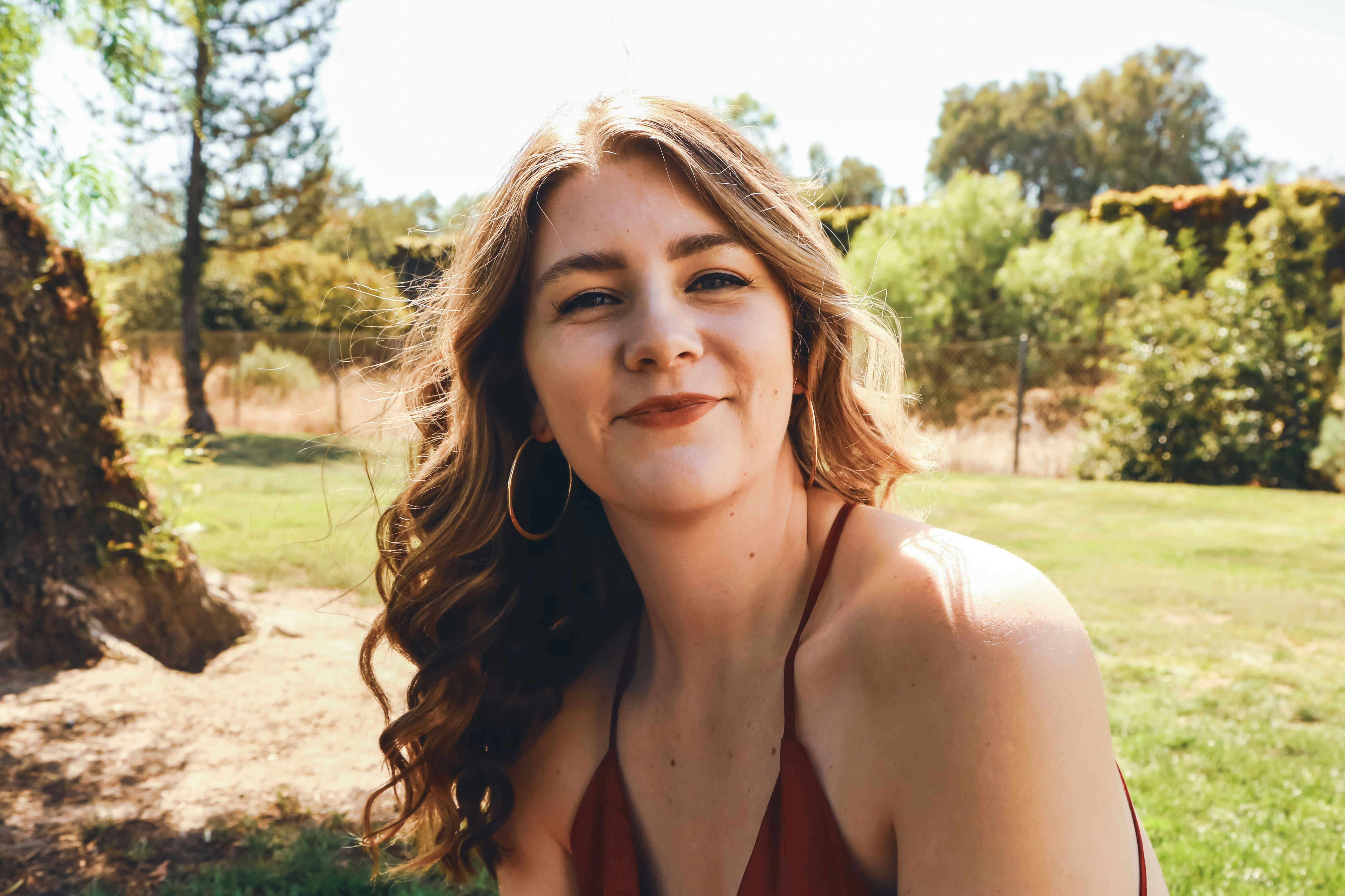 a woman with long hair