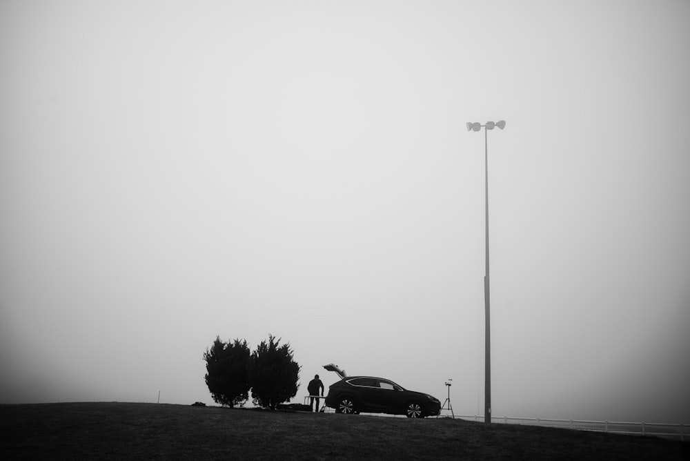 a car parked on a hill