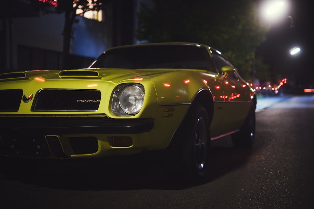 a yellow sports car