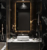 Modern bathroom with marble finishes and premium amenities.
