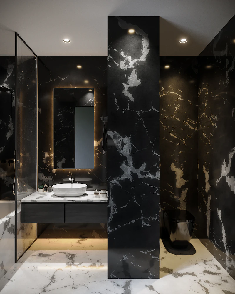 Faucets & Shower Systems — luxury bathroom detail in Chicago