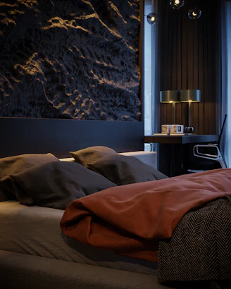 a bed with a blanket on it