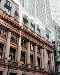 Photo of a downtown urban building with classic architecture.