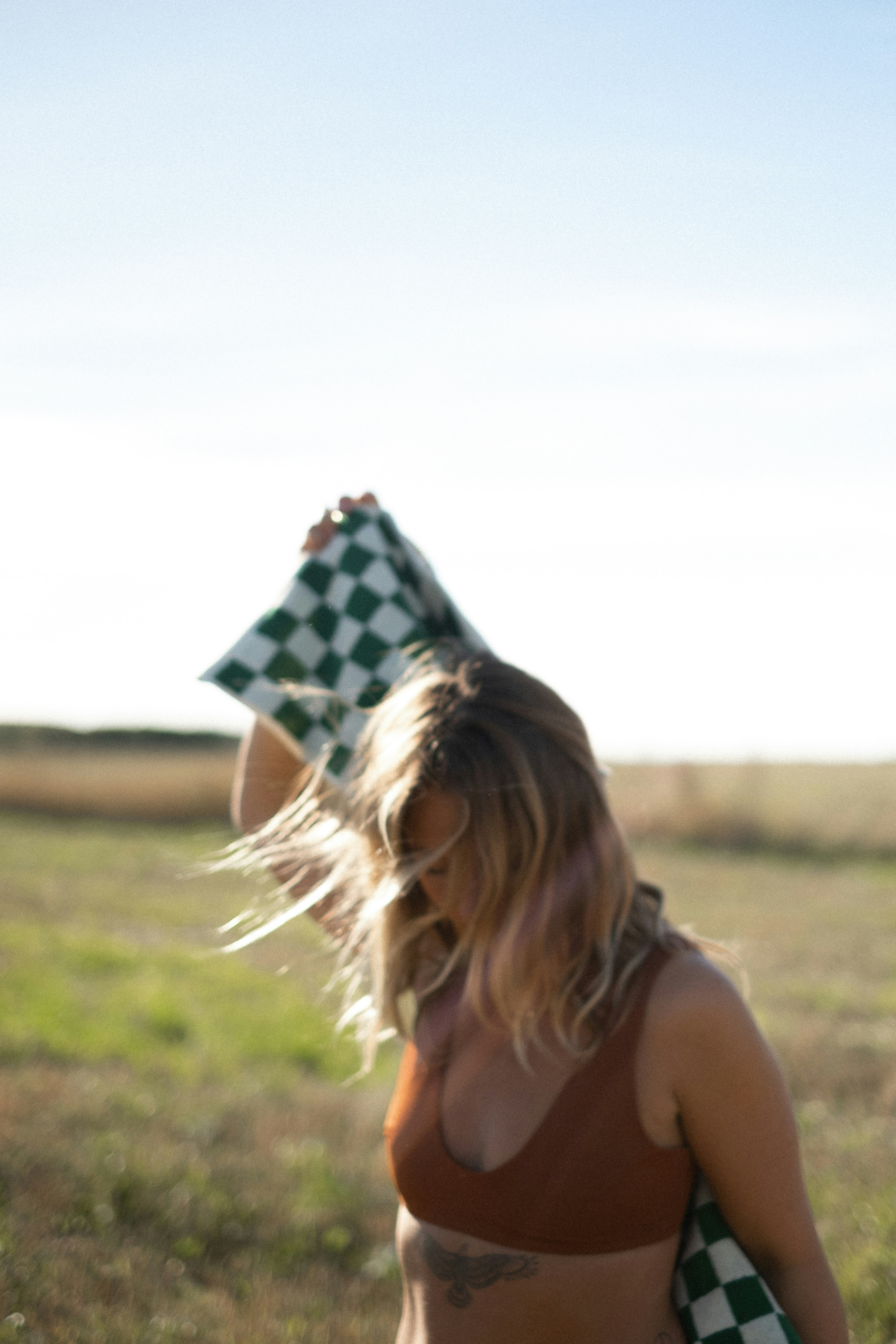 a woman with a hat on her head