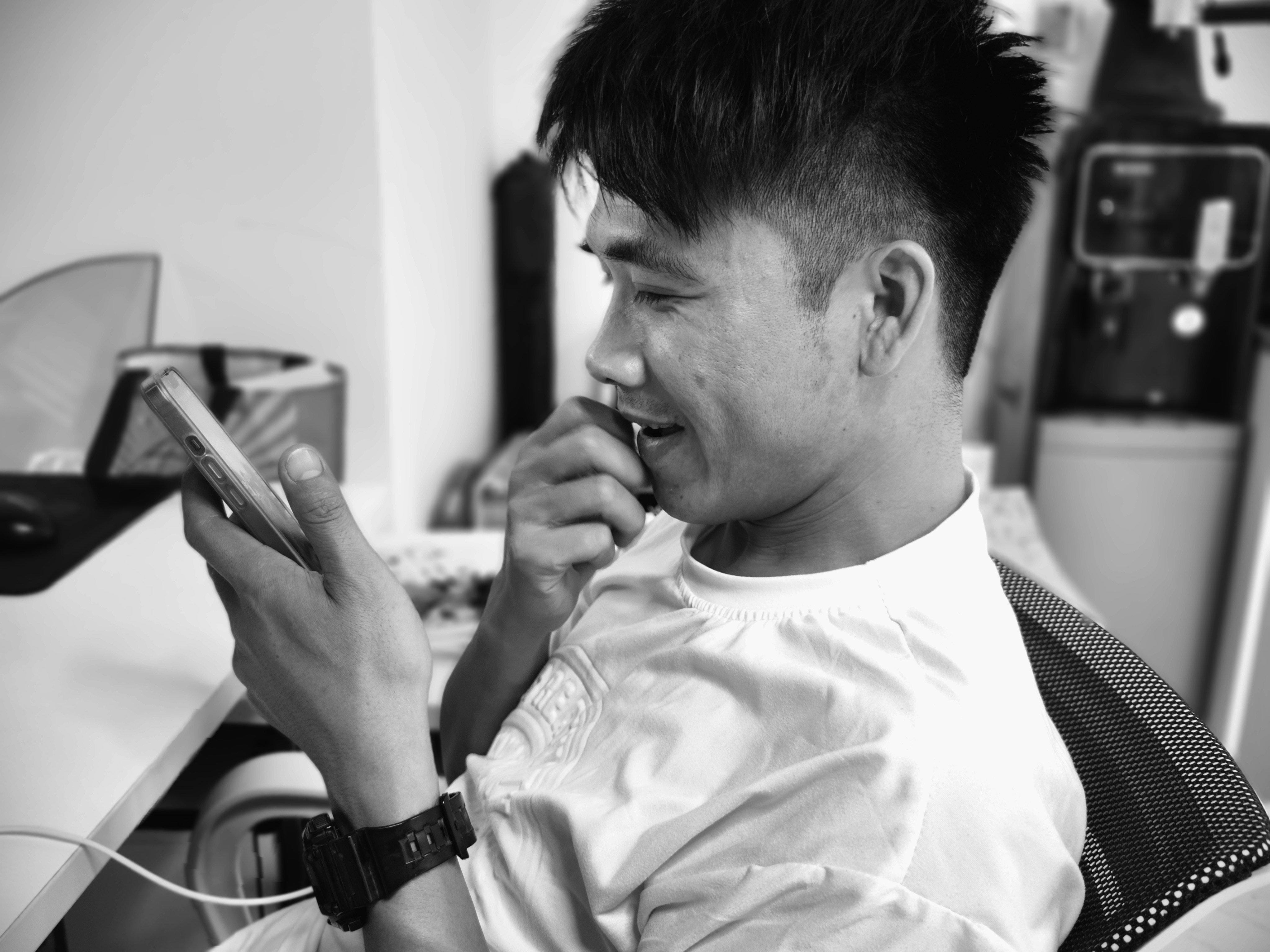 a man using a cell phone