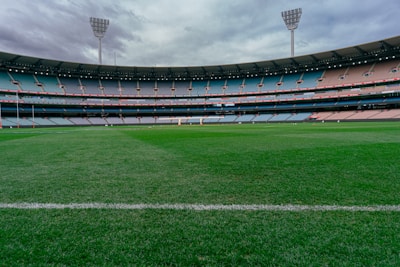 a sports stadium with a field