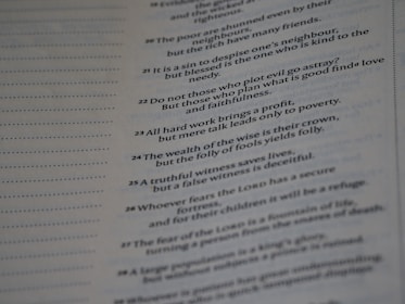 A close-up view of a page from a book or document featuring text in English. The focus is primarily on a section listing various proverbs or sayings, each numbered sequentially. The font is clear and the text is aligned in neat rows.