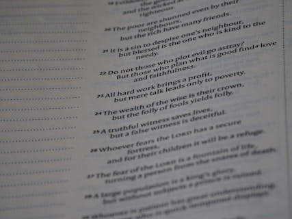 A close-up view of a page from a book or document featuring text in English. The focus is primarily on a section listing various proverbs or sayings, each numbered sequentially. The font is clear and the text is aligned in neat rows.