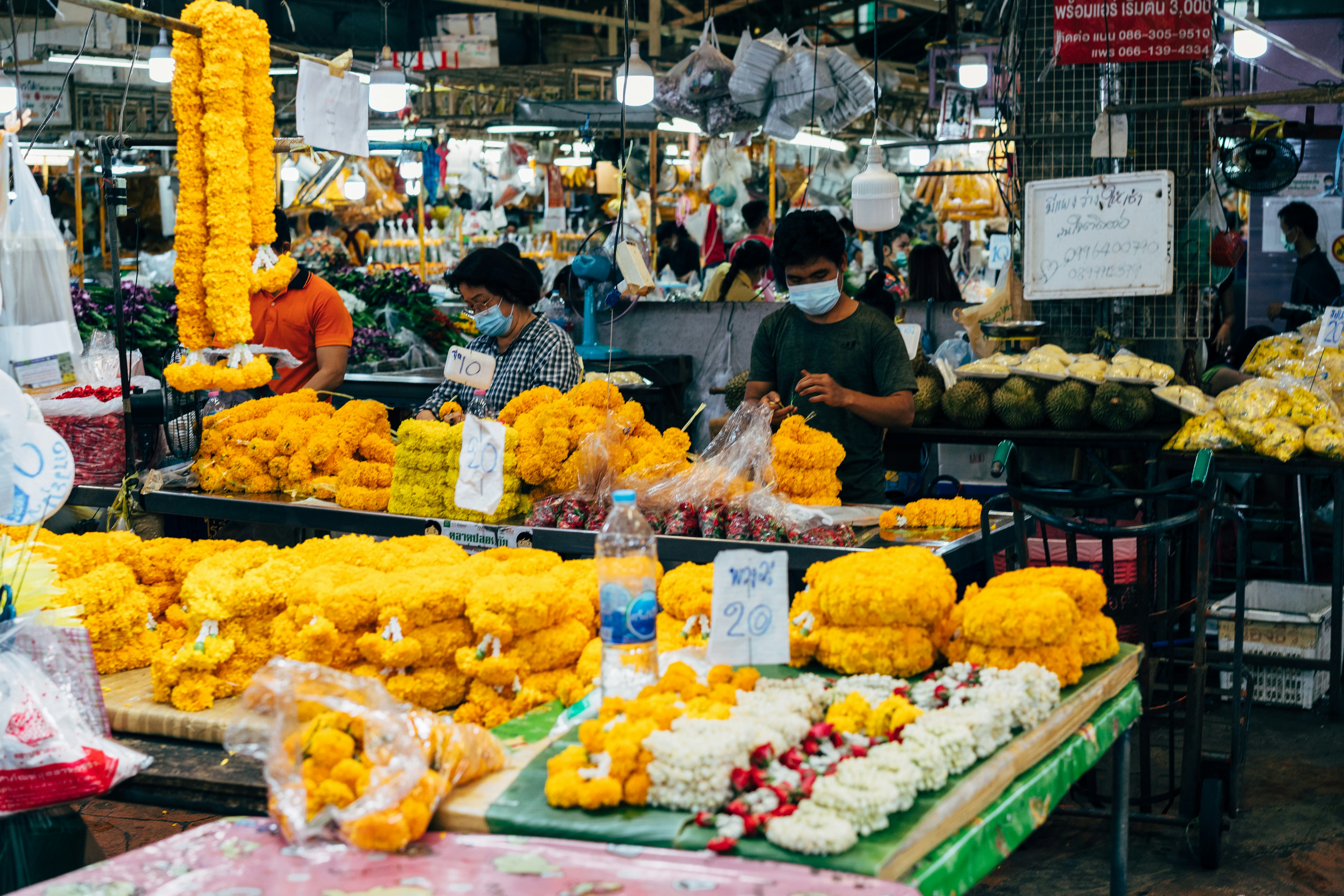 a market with various fruits and vegetables