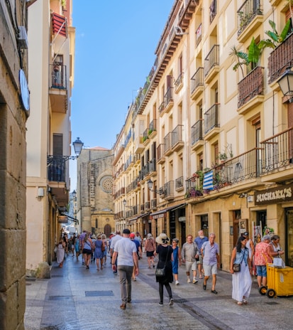 people walking on a street