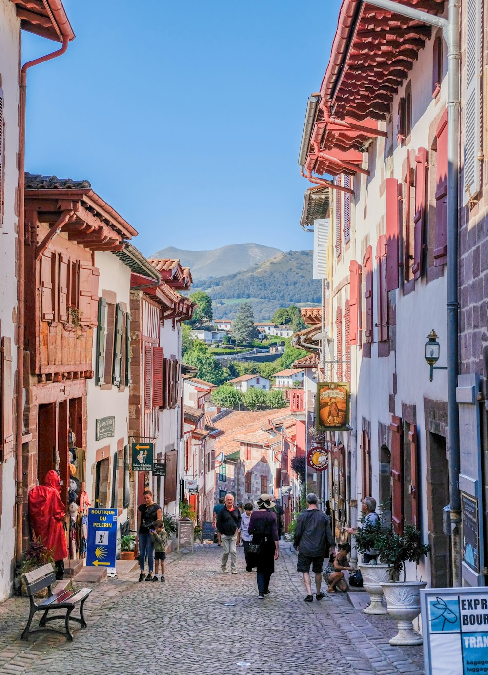 people walking in a street