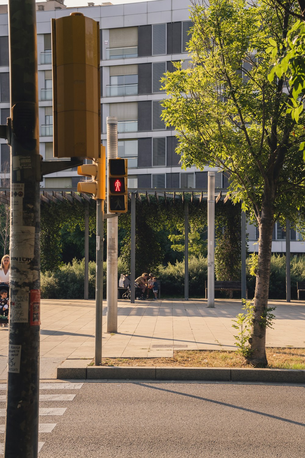 a stop light on the street