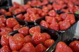 a group of red strawberries