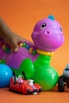 a person holding a toy