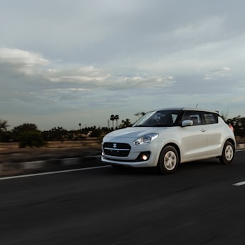 a car driving on a road