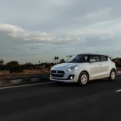 a car driving on a road