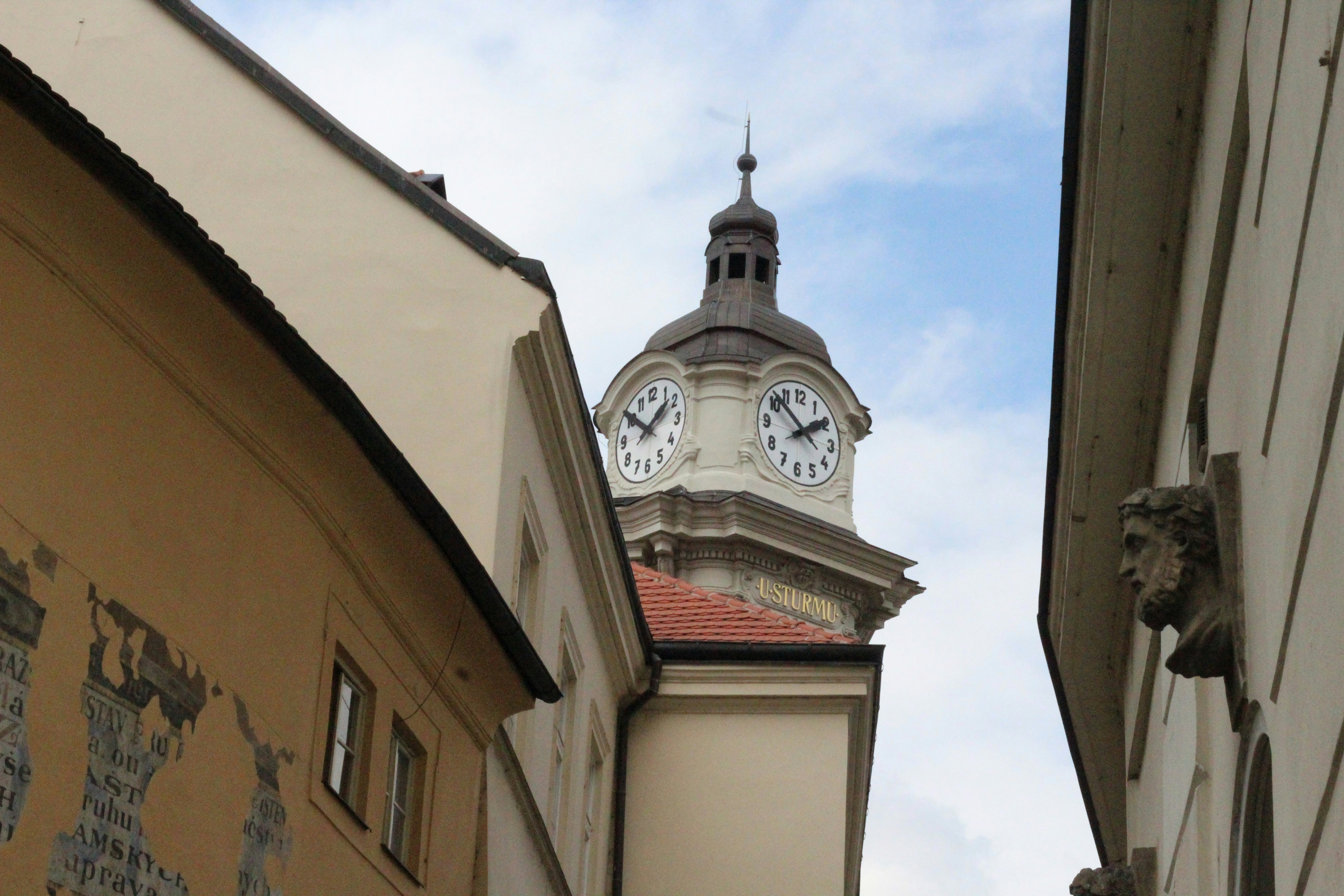 a clock tower on a b