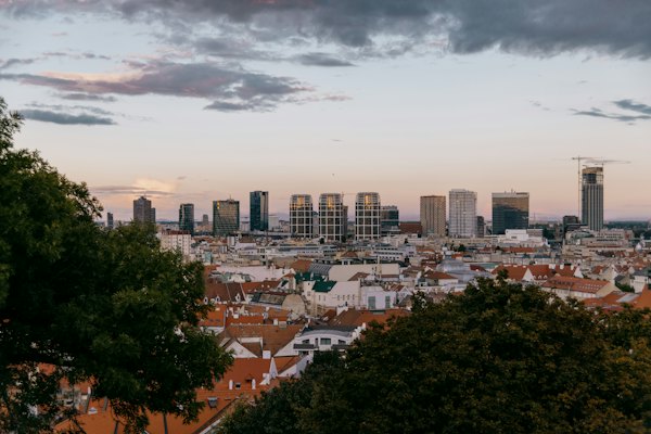 New towers beyond the old town’s roofs — Bratislava, Slovakia