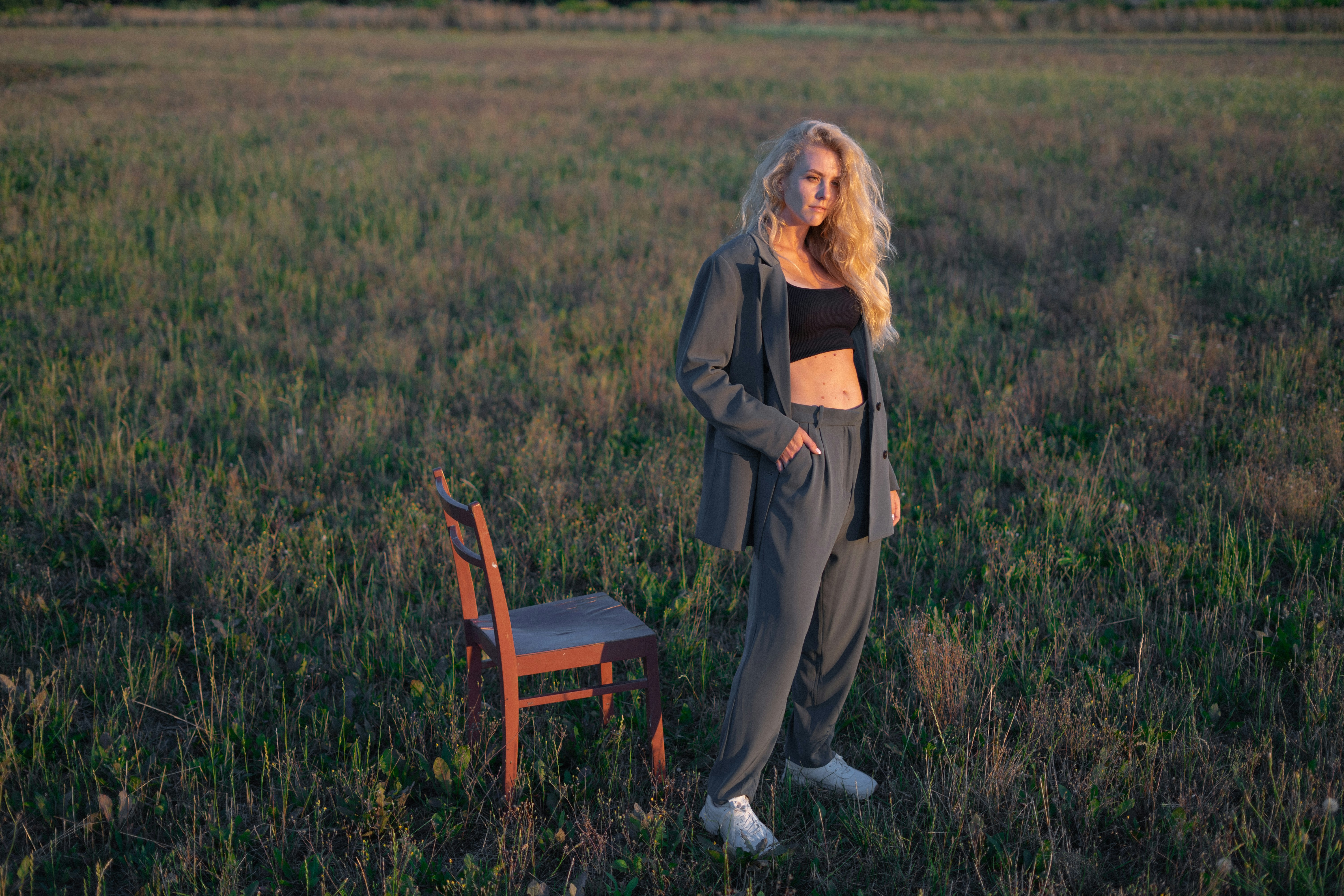 a person standing in a field