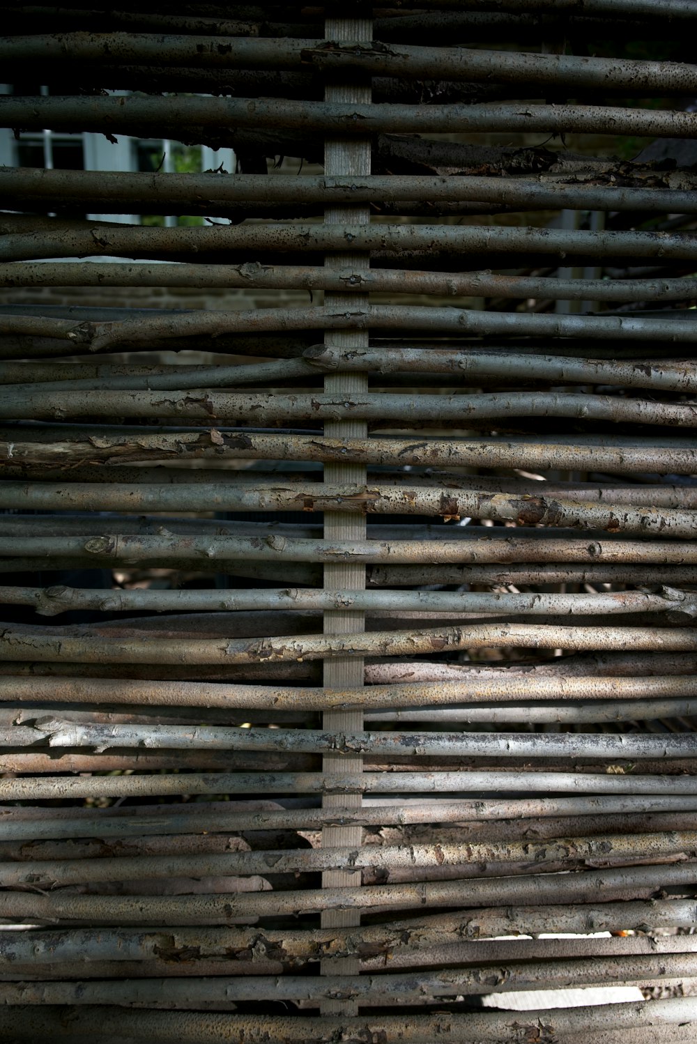 a close up of a wooden fence